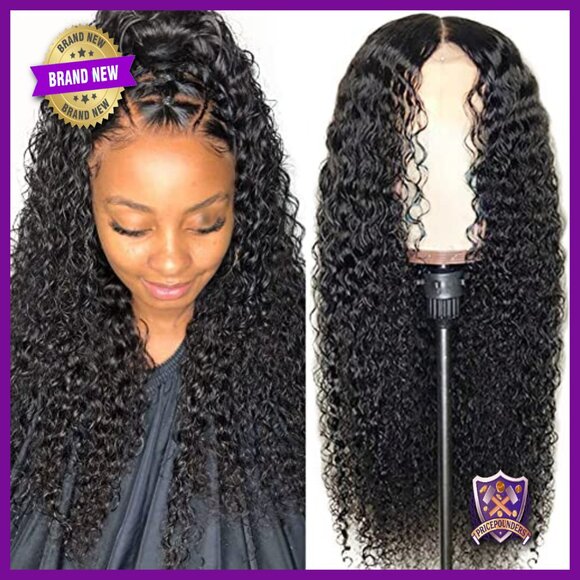 13x4 Deep Wave Lace Front Wig Human Hair 180% Density Pre Plucked 20 Inch